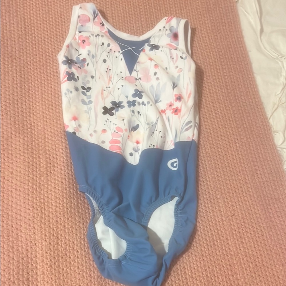 Floral Blue Kids Leotard